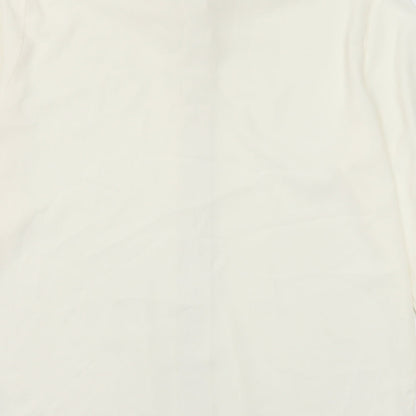 Richards Womens White Polyester Basic Button-Up Size 14 Collared