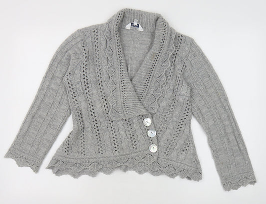 Womens UK Size M M&Co Grey Cardigan Jumper