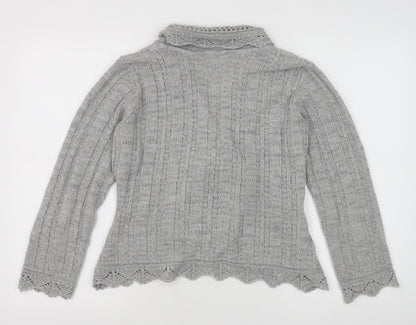 Womens UK Size M M&Co Grey Cardigan Jumper