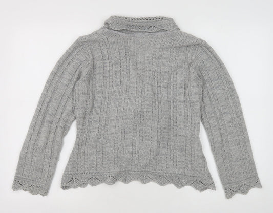 Womens UK Size M M&Co Grey Cardigan Jumper