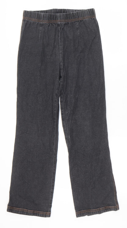 Damart Womens Black Cotton Bootcut Jeans Size 10 Regular