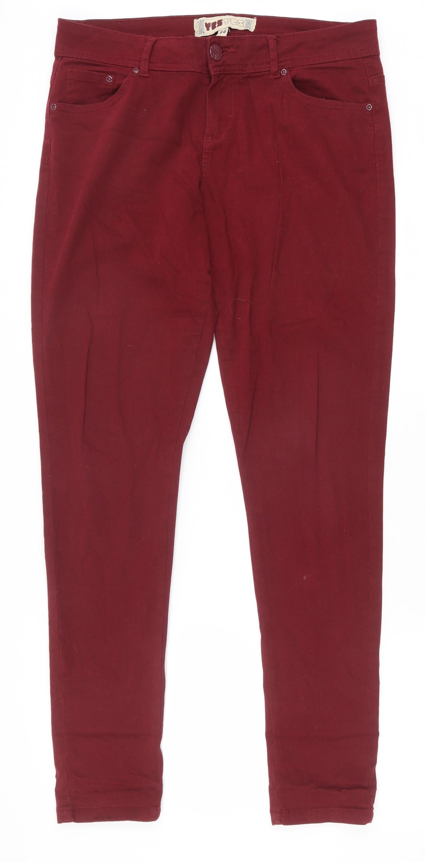 Womens UK Size 14 Yes Yes Slim Fit Skinny Red Jeans
