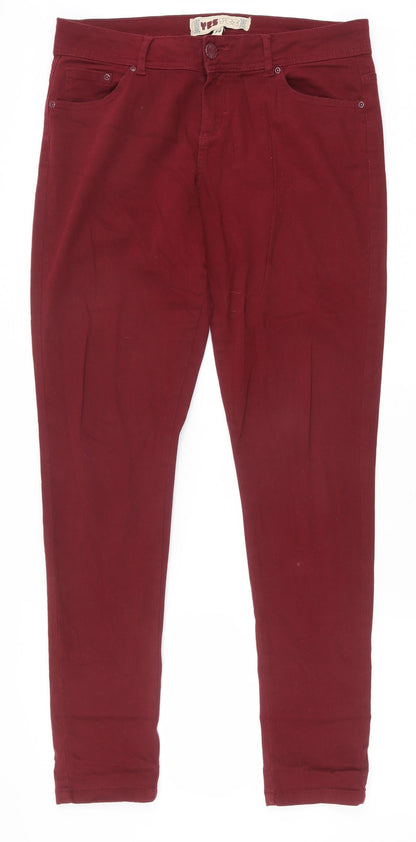Womens UK Size 14 Yes Yes Slim Fit Skinny Red Jeans