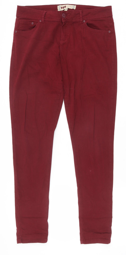 Womens UK Size 14 Yes Yes Slim Fit Skinny Red Jeans