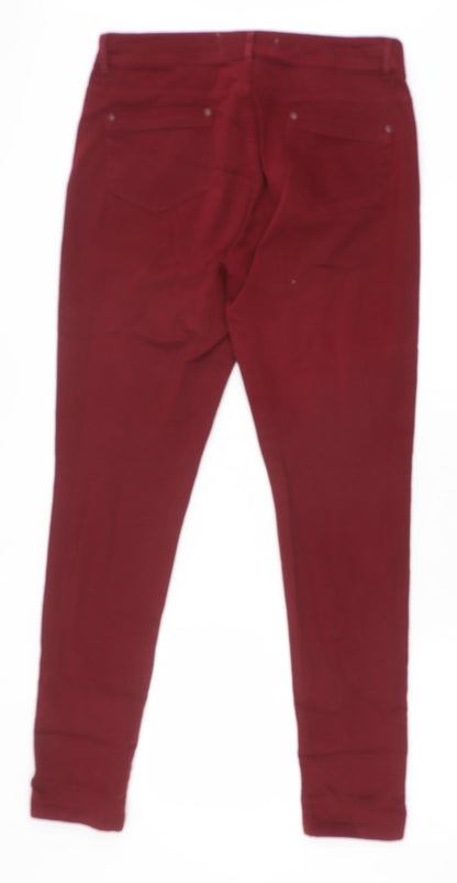 Womens UK Size 14 Yes Yes Slim Fit Skinny Red Jeans