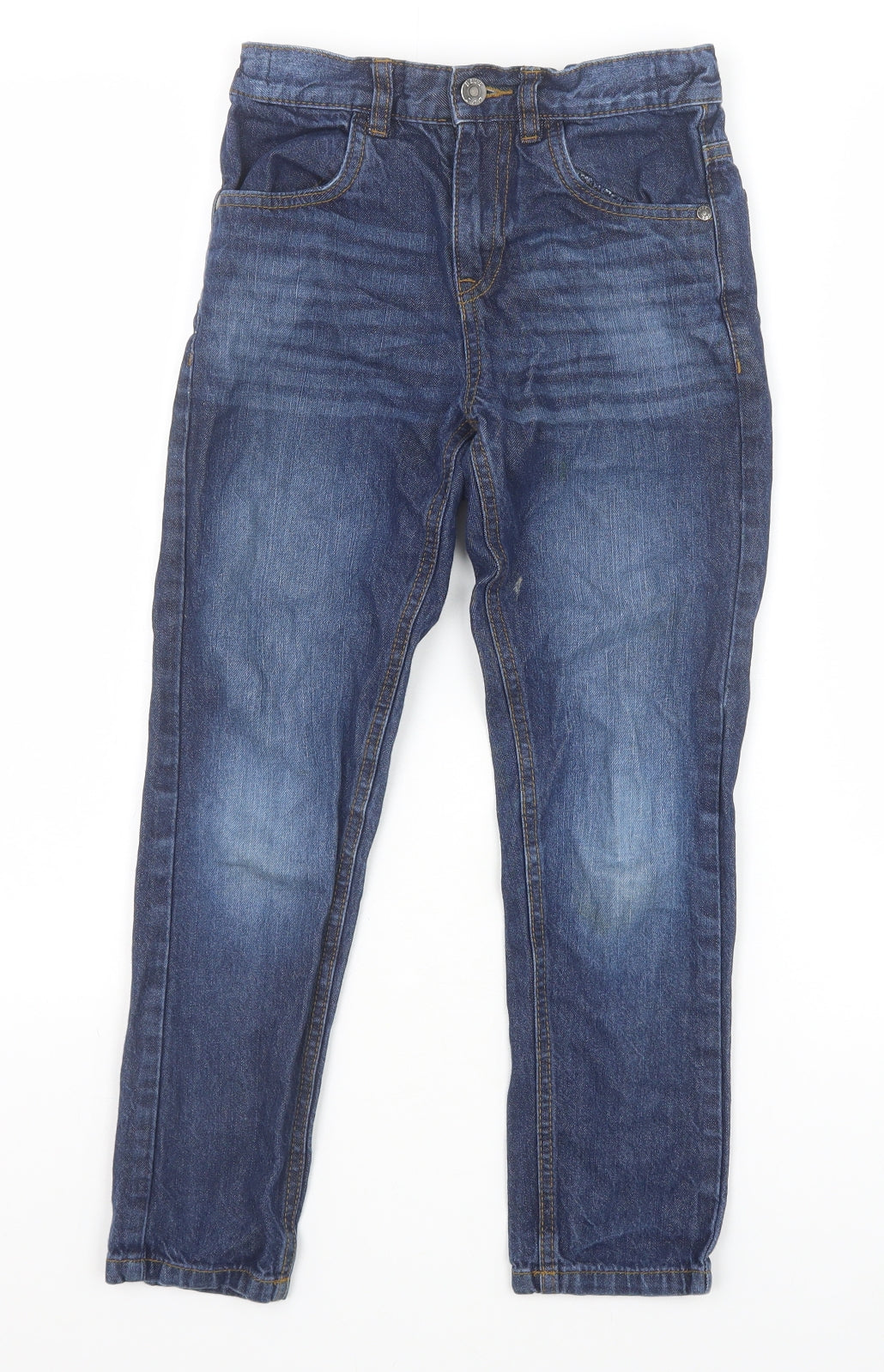 Debenhams Boys Blue 100% Cotton Tapered Jeans Size 9 Months Regular Zip