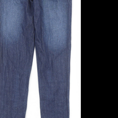 Debenhams Boys Blue 100% Cotton Tapered Jeans Size 9 Months Regular Zip