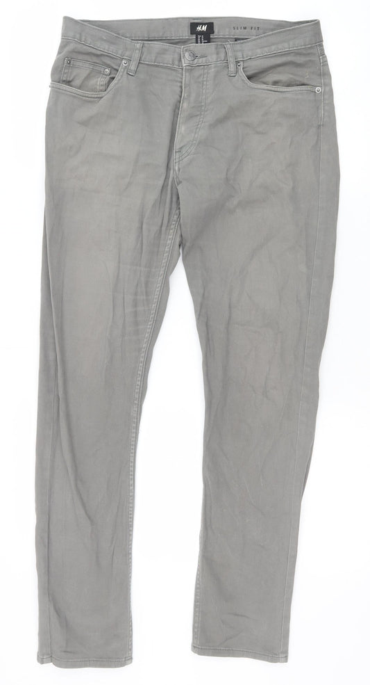 Womens UK Size 29 in H&M Slim Fit Straight Grey Jeans