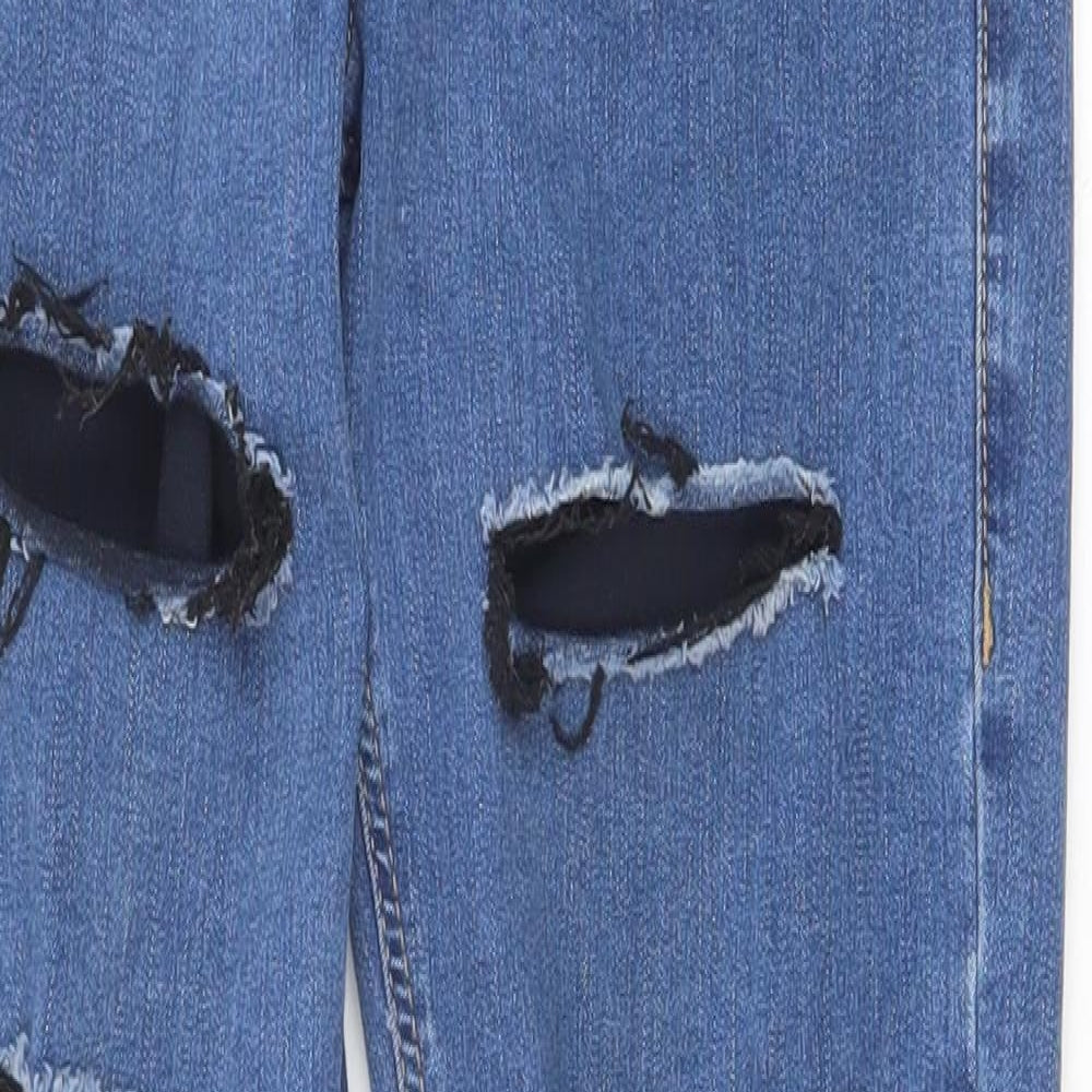 Topshop Womens Blue Cotton Skinny Jeans Size 28 in Slim Zip