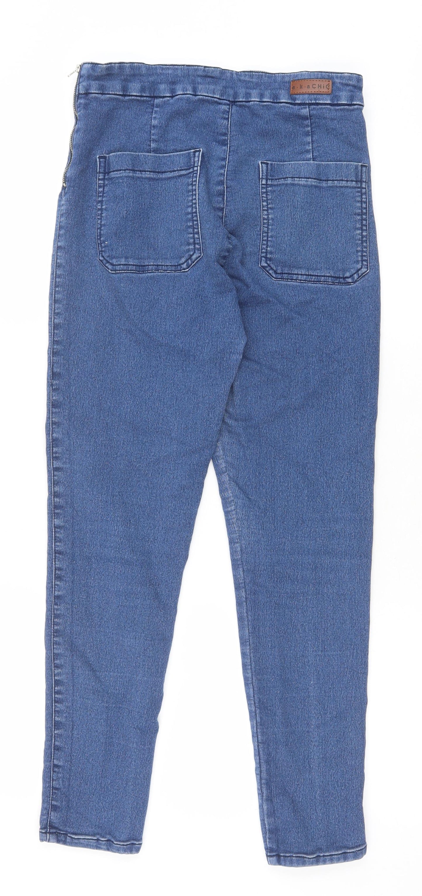 a.k.a CHIC Womens Blue Cotton Skinny Jeans Size 32 in Slim Zip