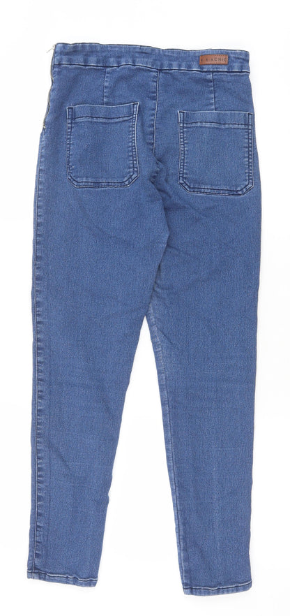 a.k.a CHIC Womens Blue Cotton Skinny Jeans Size 32 in Slim Zip