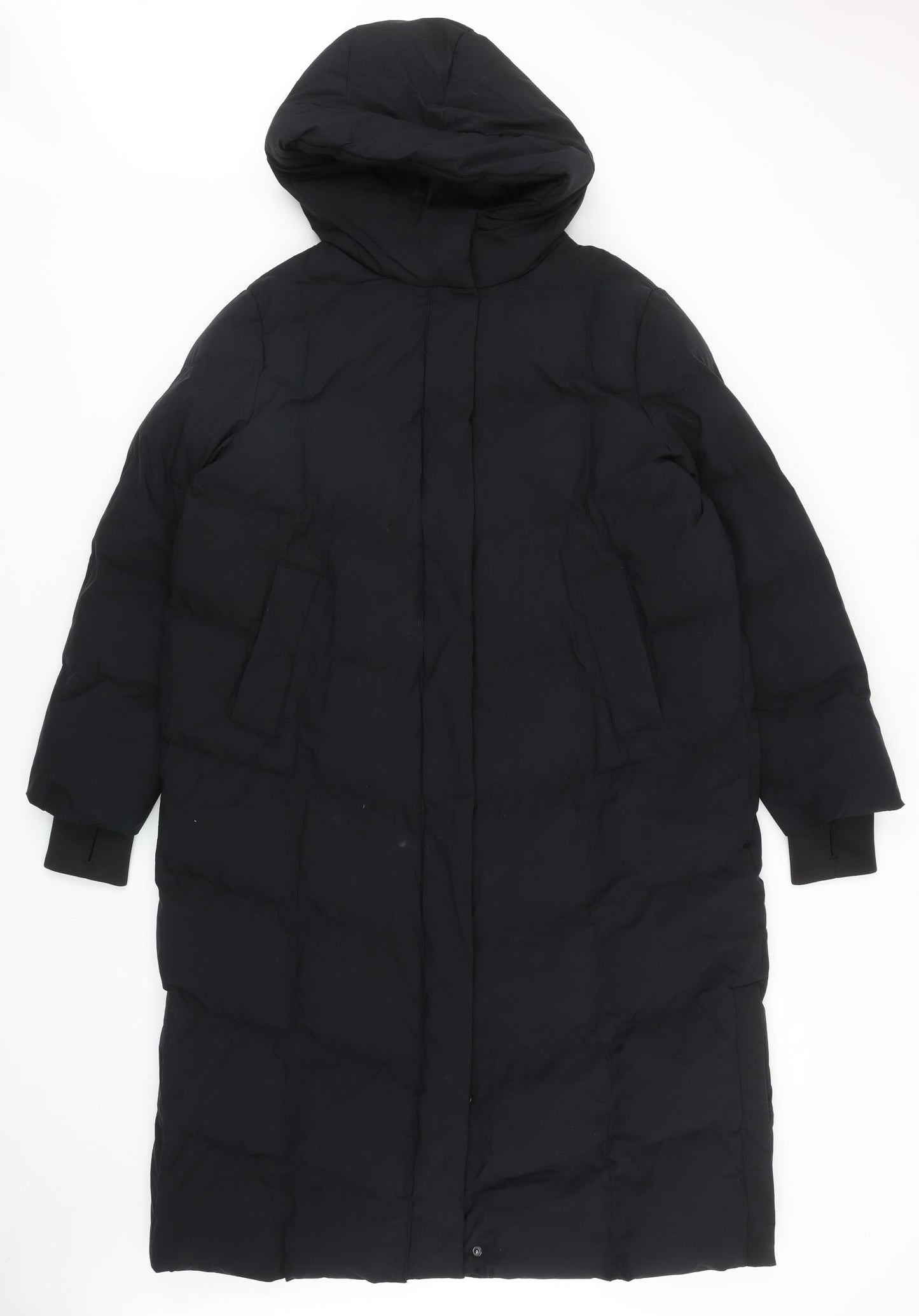 Womens UK Size 14 Marks and Spencer Black Quilted Coat