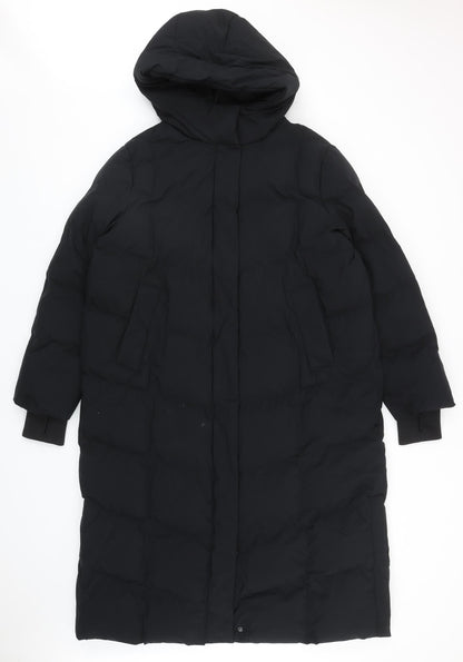 Womens UK Size 14 Marks and Spencer Black Quilted Coat