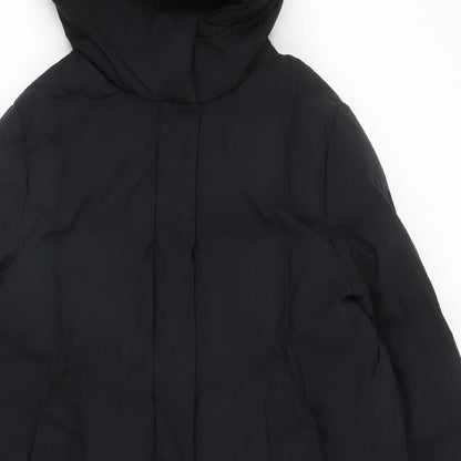 Womens UK Size 14 Marks and Spencer Black Quilted Coat