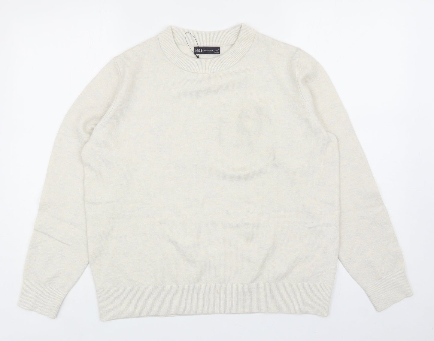 Womens UK Size M Marks and Spencer Ivory Pullover Jumper