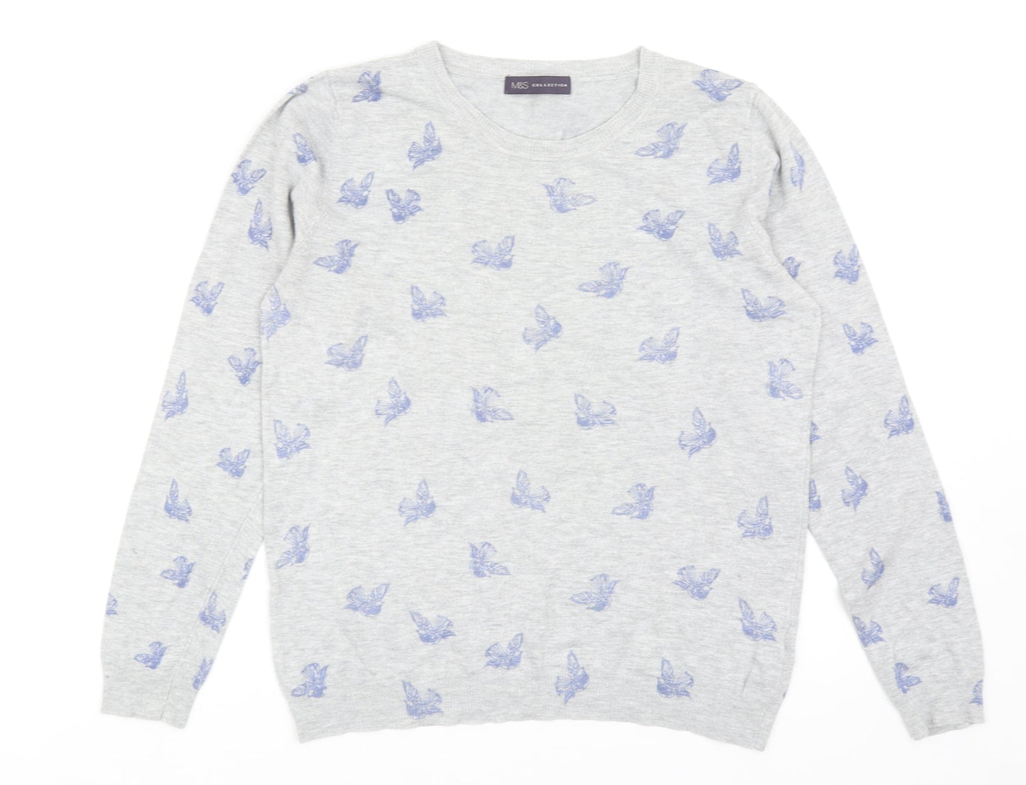 Womens UK Size 12 Marks and Spencer Grey Pullover Jumper