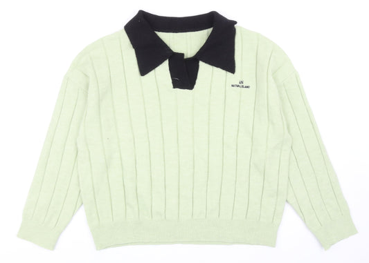 Womens UK Size XL Dazy Green Pullover Jumper