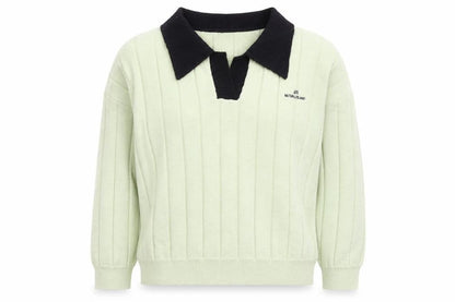 DAZY Womens Green Collared Acrylic Pullover Jumper Size XL