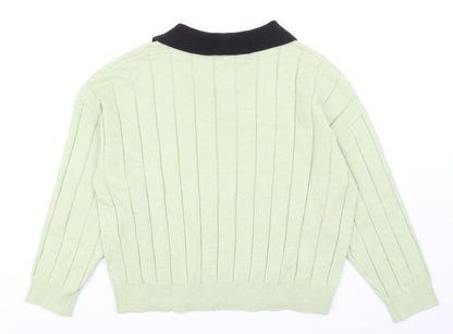 Womens UK Size XL Dazy Green Pullover Jumper