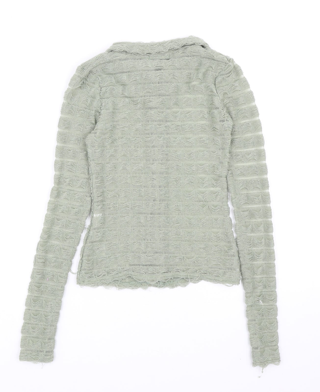 Womens UK Size 4 PRETTYLITTLETHING Green Basic Button-Up