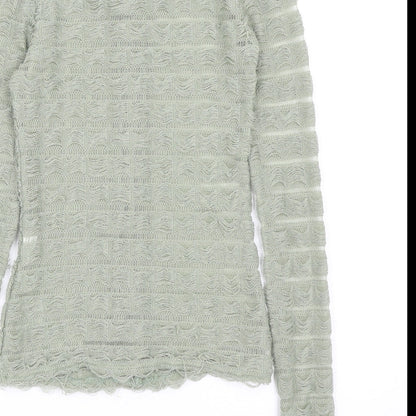 Womens UK Size 4 PRETTYLITTLETHING Green Basic Button-Up