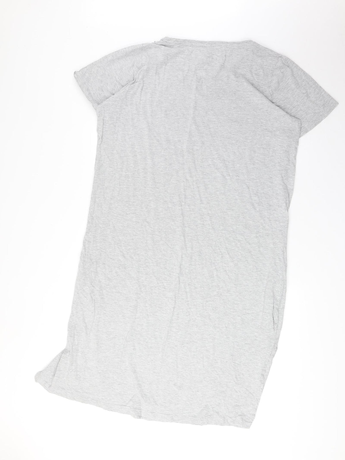 Evans Womens Grey Solid Cotton Top Nightshirt Size 14 - Slogan