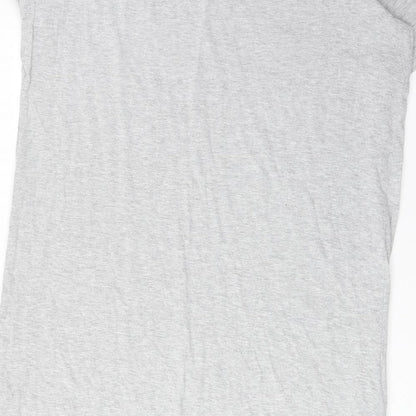 Evans Womens Grey Solid Cotton Top Nightshirt Size 14 - Slogan