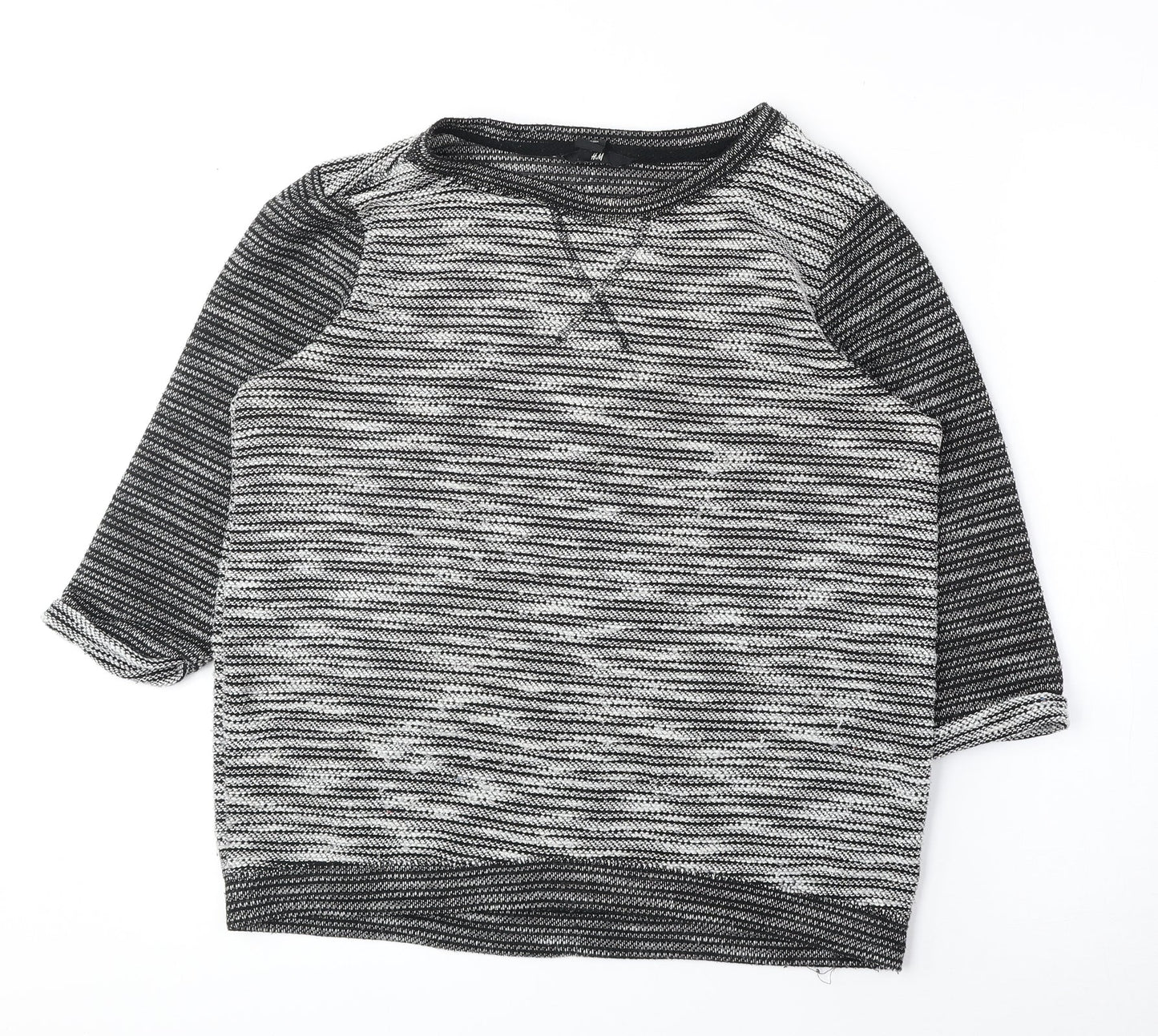 Primark Womens Grey Round Neck Acrylic Pullover Jumper Size S