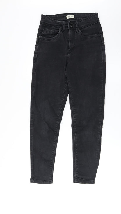 DNMX Womens Black Cotton Skinny Jeans Size 26 in Regular Button