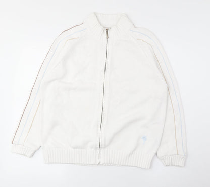 Alice Callini Womens White High Neck Acrylic Full Zip Jumper Size 16