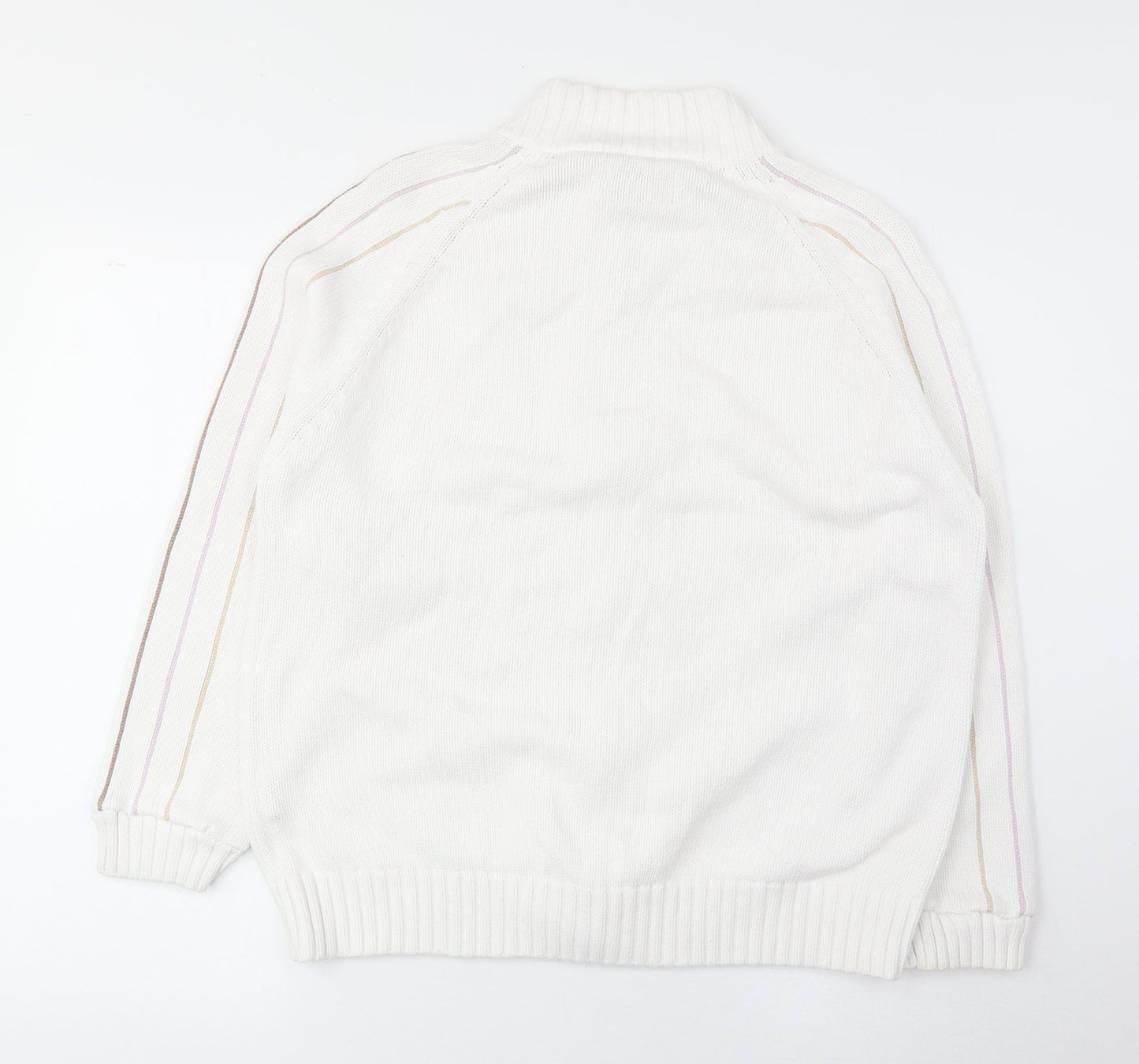 Alice Callini Womens White High Neck Acrylic Full Zip Jumper Size 16