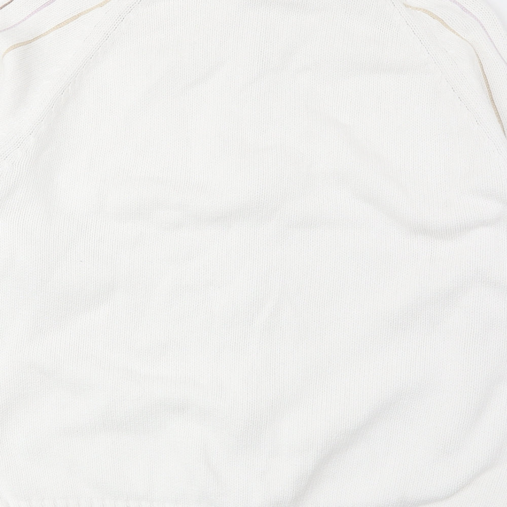 Alice Callini Womens White High Neck Acrylic Full Zip Jumper Size 16