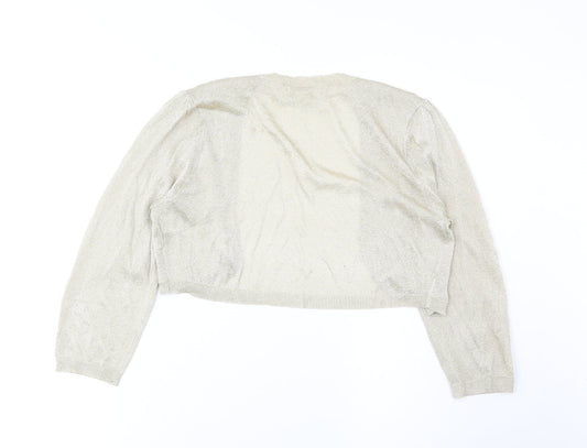 Womens UK Size 14 Monsoon Gold Cardigan Jumper