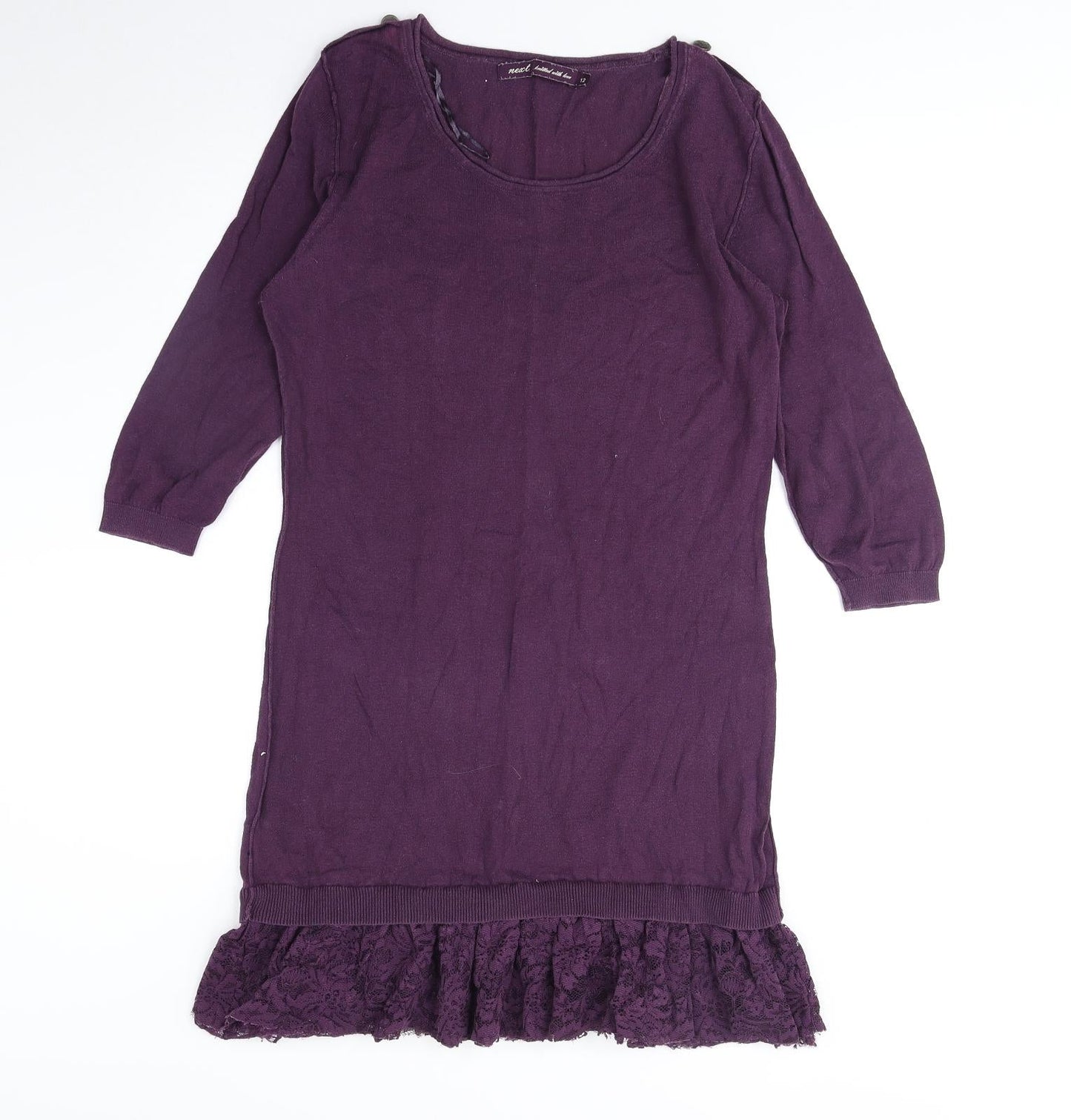 Womens UK Size 12 NEXT Purple Tunic Blouse