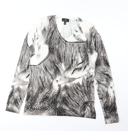 Womens UK Size XS Marble Brown Pullover Jumper