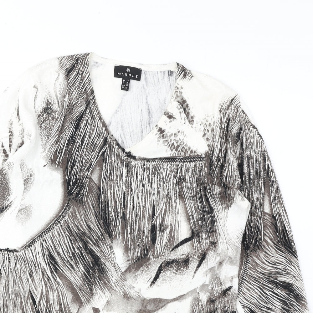 Womens UK Size XS Marble Brown Pullover Jumper