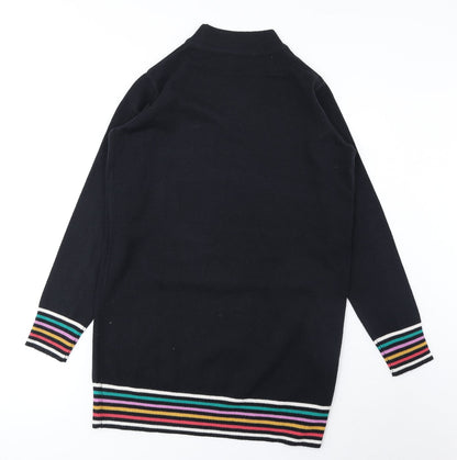 TU Womens Blue High Neck Acrylic Tunic Jumper Size 6