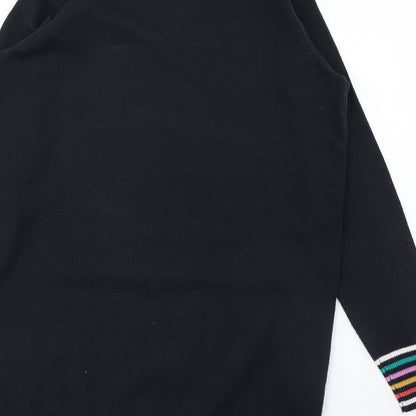 TU Womens Blue High Neck Acrylic Tunic Jumper Size 6