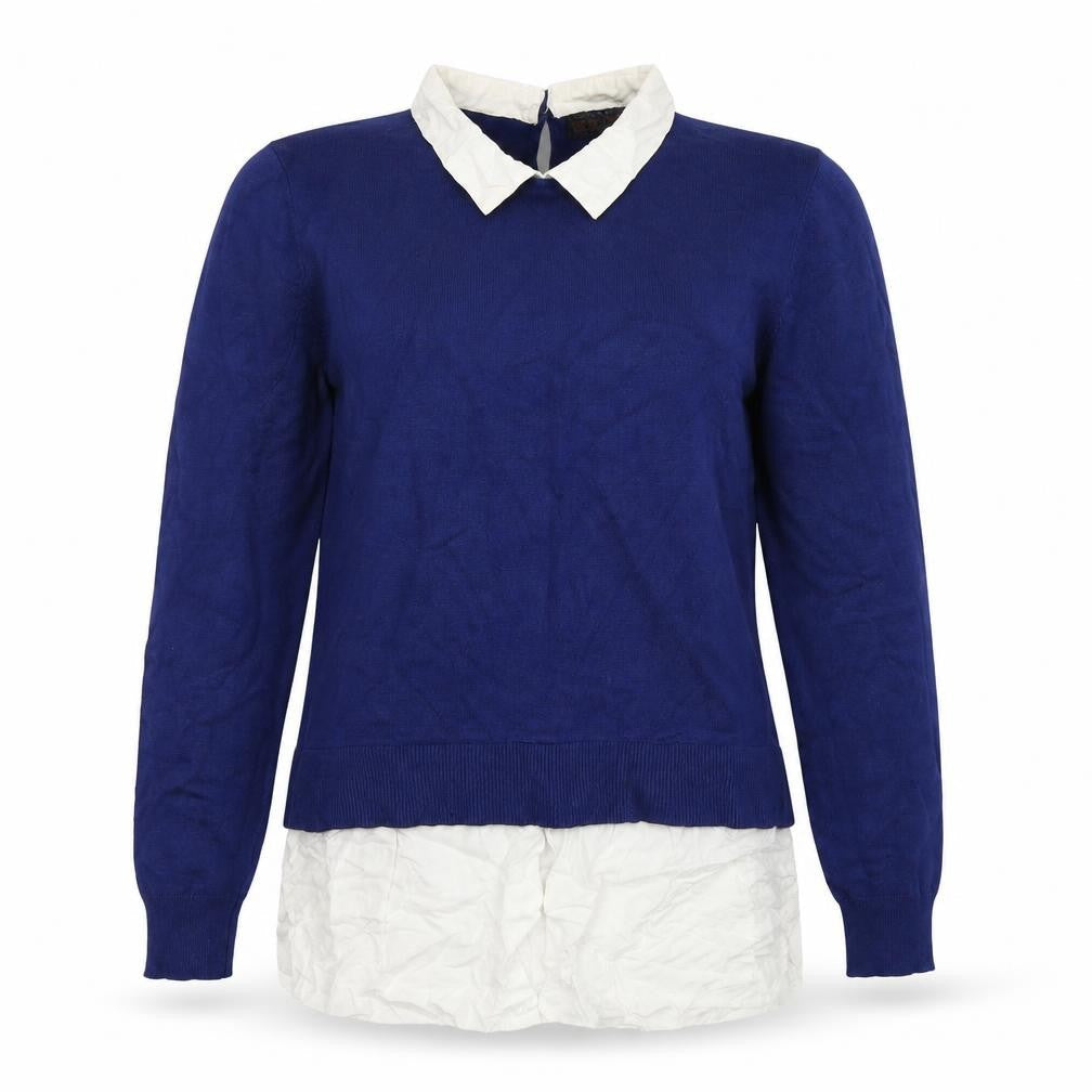 Womens UK Size L QED London Blue Pullover Jumper