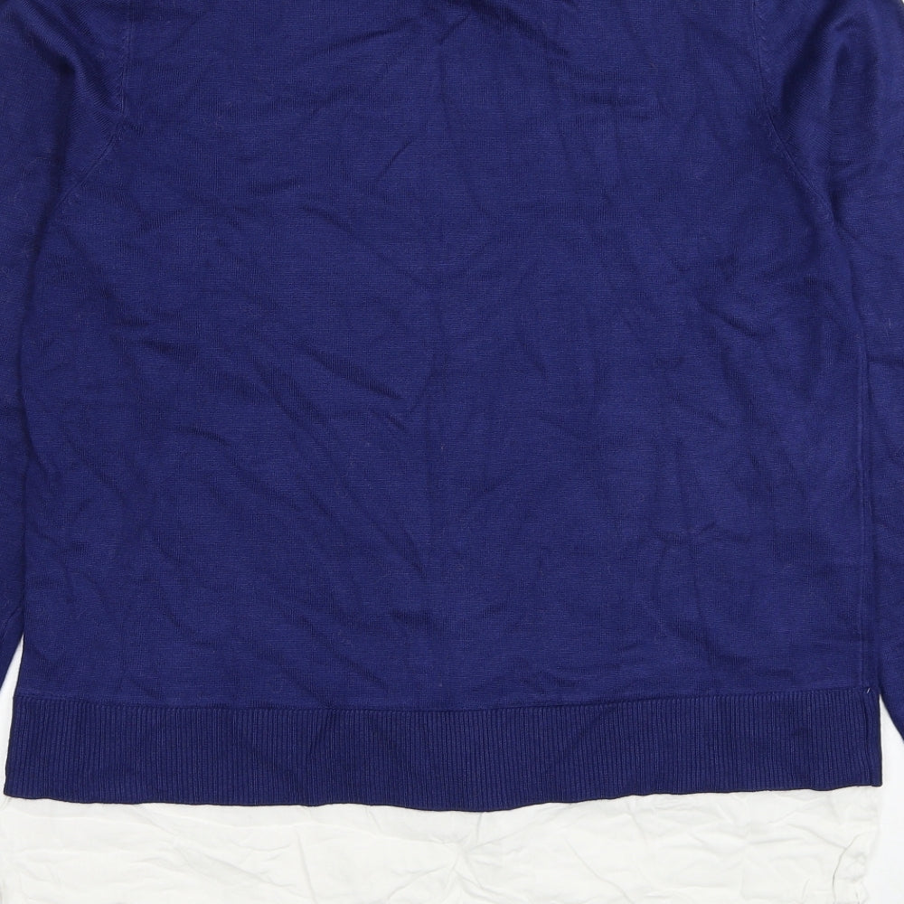 Womens UK Size L QED London Blue Pullover Jumper