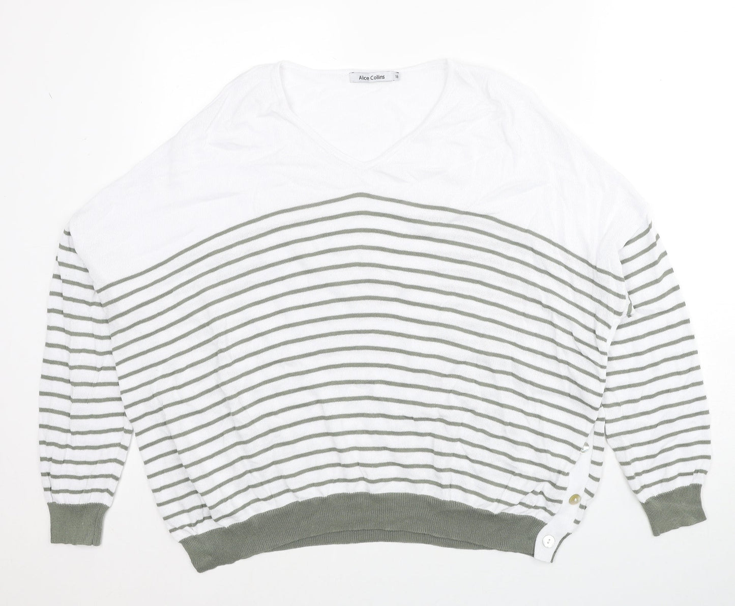 Womens UK Size 18 Alice Collins White Pullover Jumper
