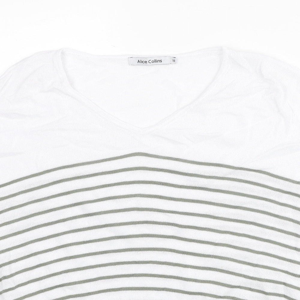 Womens UK Size 18 Alice Collins White Pullover Jumper