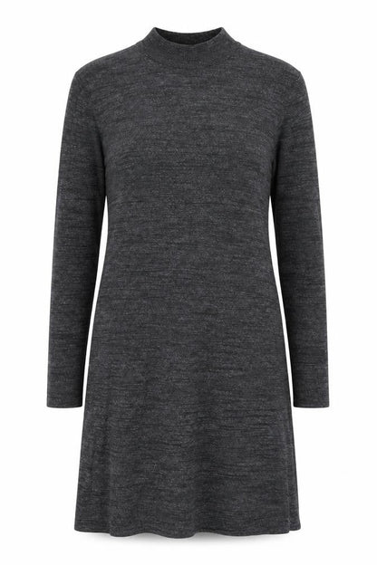 H&M Womens Grey Polyester Jumper Dress Size XS Mock Neck Pullover