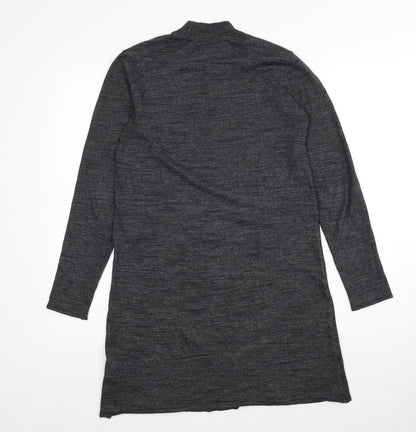 H&M Womens Grey Polyester Jumper Dress Size XS Mock Neck Pullover