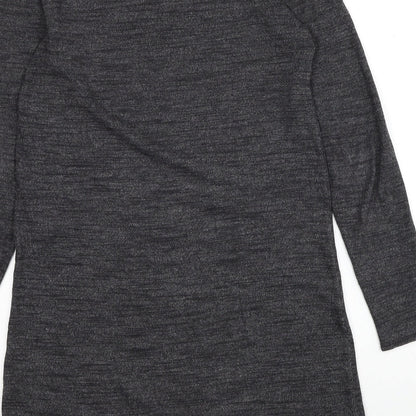 H&M Womens Grey Polyester Jumper Dress Size XS Mock Neck Pullover