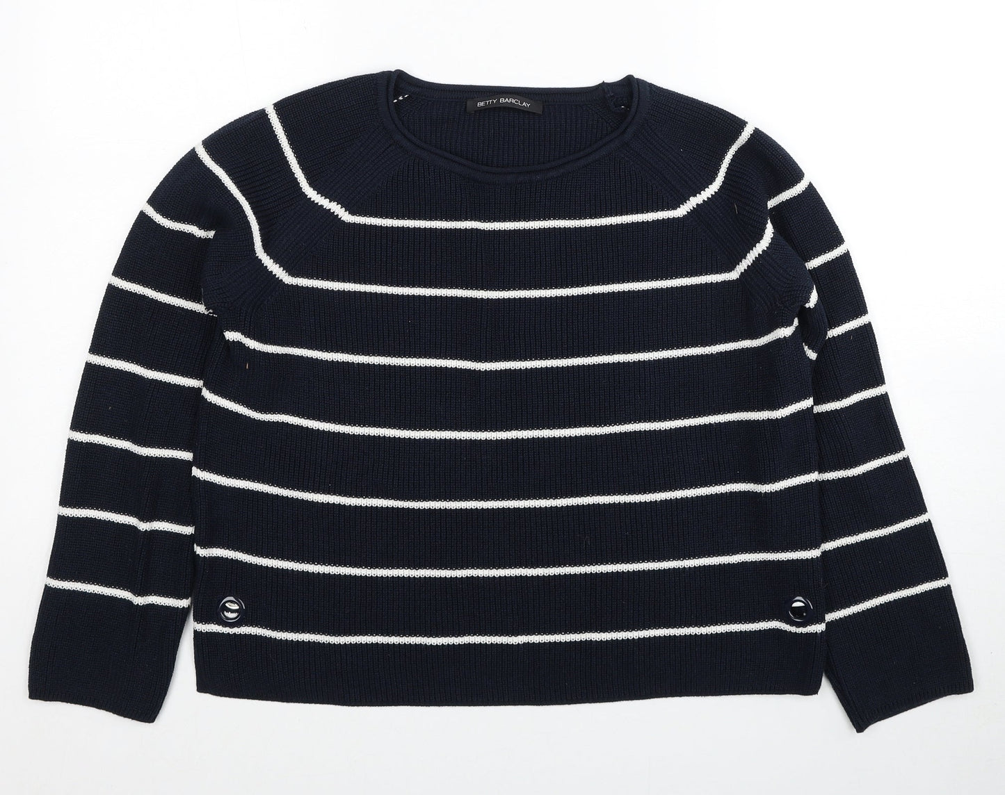 Womens UK Size 10 Betty Barclay Blue Pullover Jumper