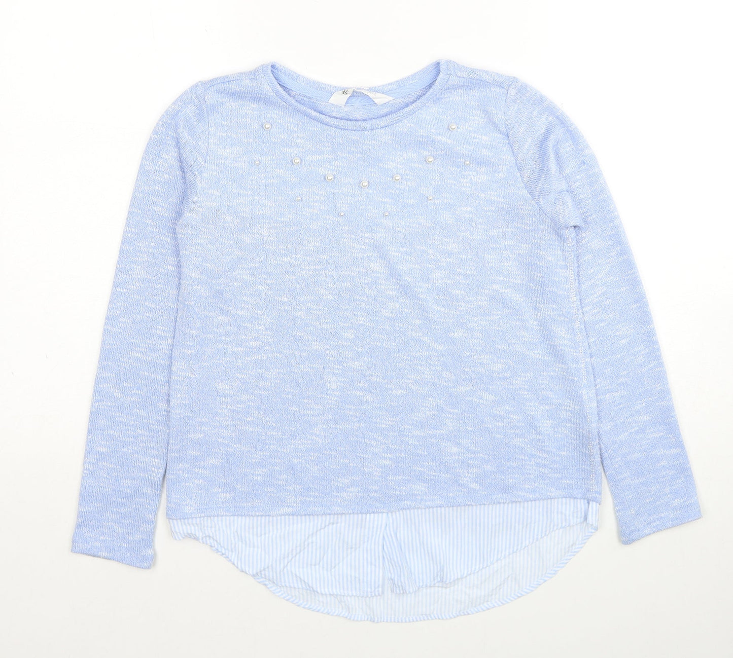 H&M Girls Blue Round Neck Viscose Pullover Jumper Size 11-12 Years Pullover