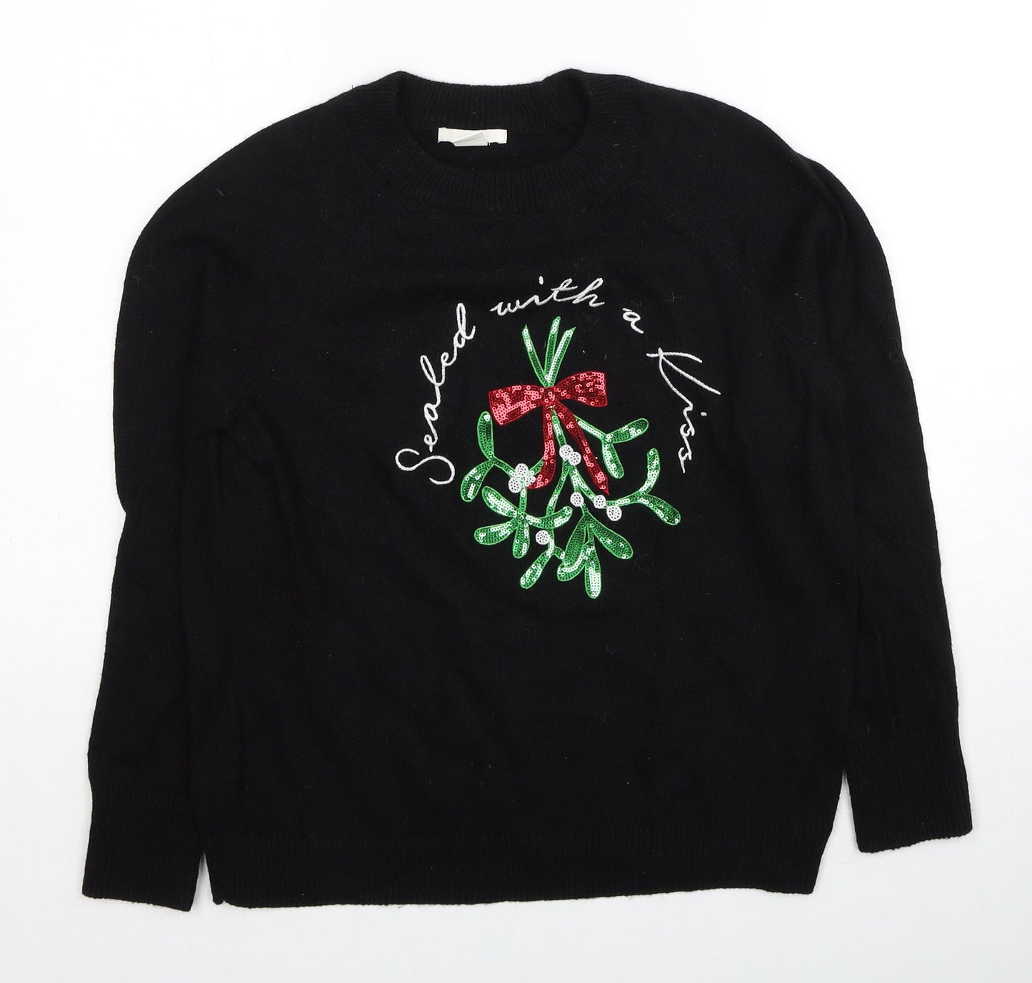 Womens UK Size XS H&M Black Pullover Jumper