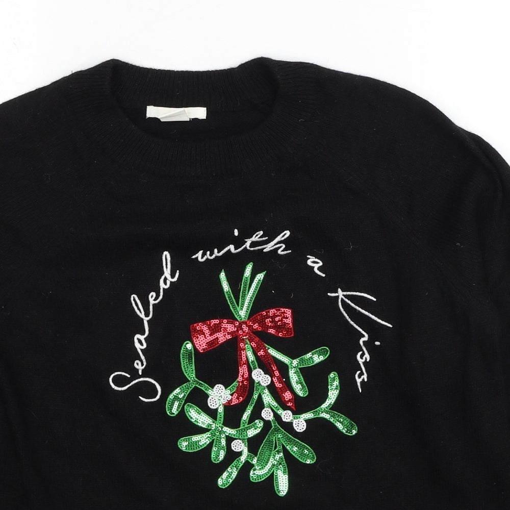 Womens UK Size XS H&M Black Pullover Jumper