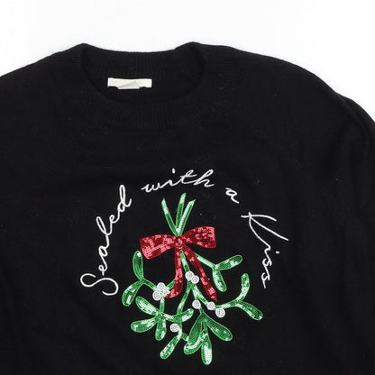 Womens UK Size XS H&M Black Pullover Jumper